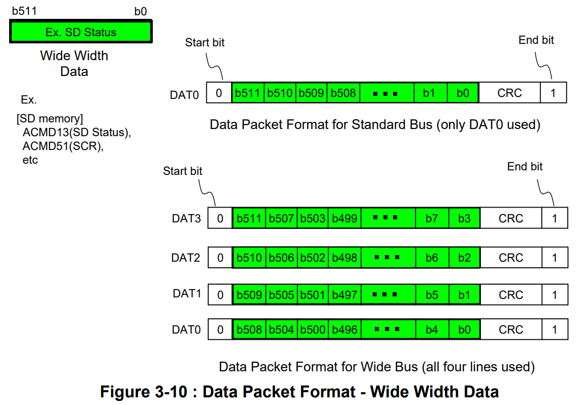 Data Packet Format for Wide Width Data